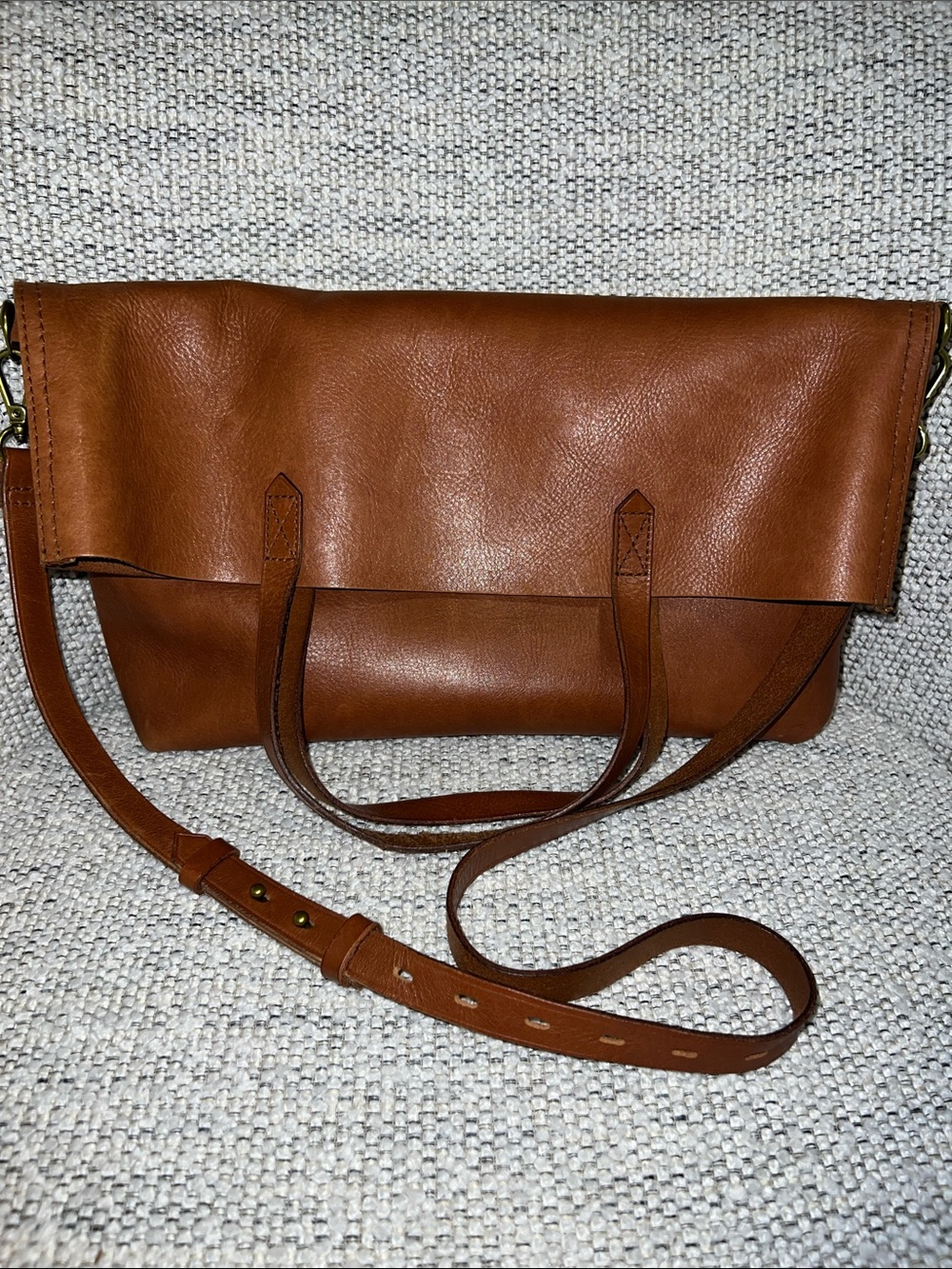 Madewell "The Foldover" Transport Tote English Saddle